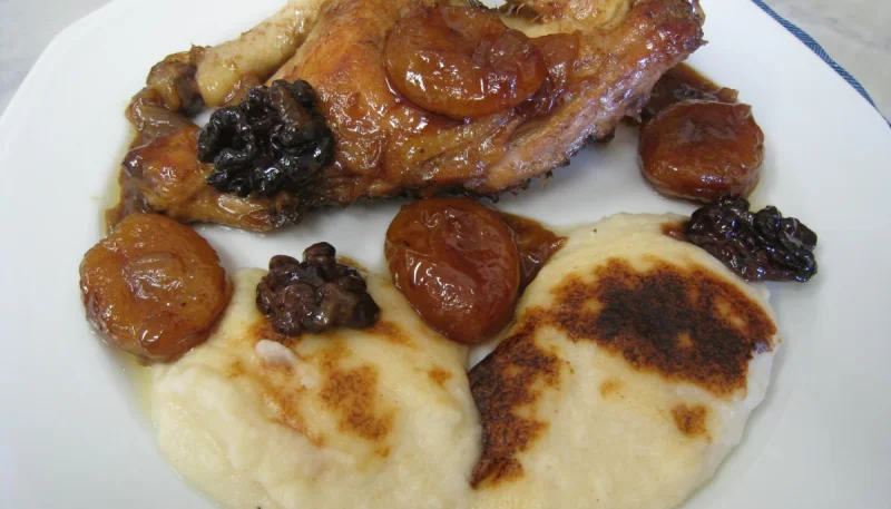 Coquelet au miel et sa purée de navets