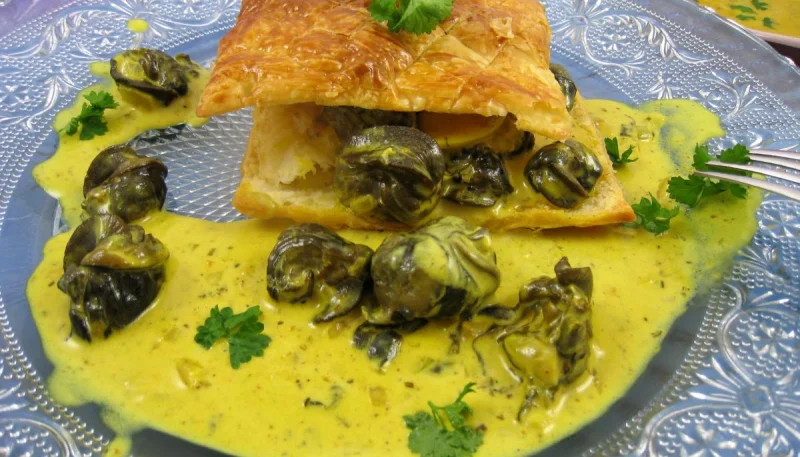 Feuilleté d'escargots aux épices