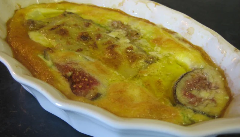 Flans de foie gras aux panais et aux figues