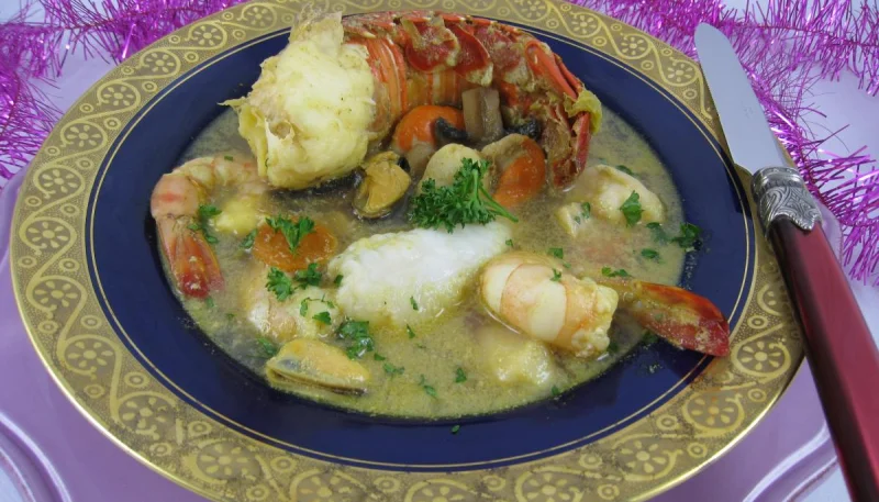 Soupe de crustacés et de lotte