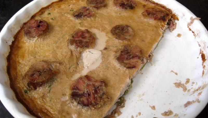 Andouillettes en clafoutis façon Lyonnaise