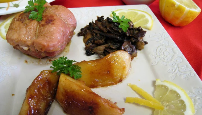 Paupiettes au citron, aux cèpes et aux pommes