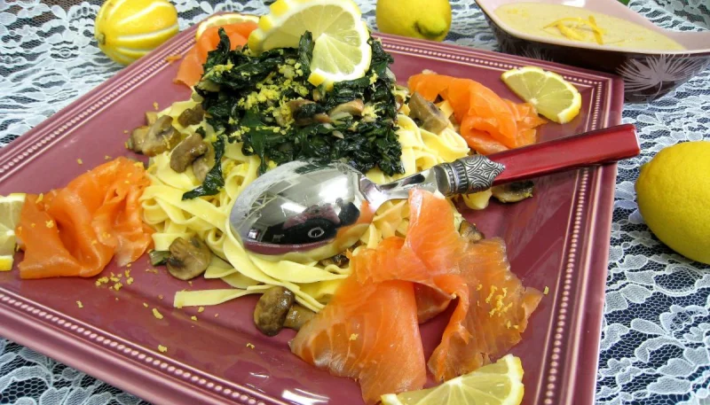 Tagliatelles au citron et à la truite fumée