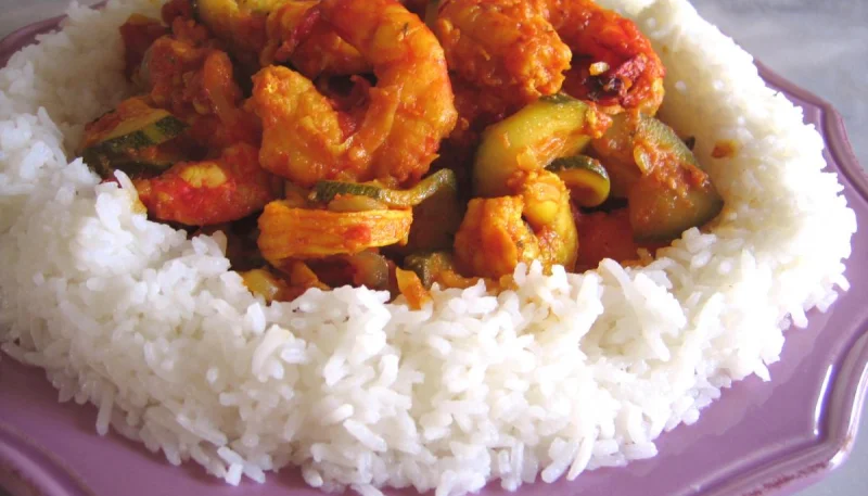 Cari de crevettes et courgette façon réunionnaise