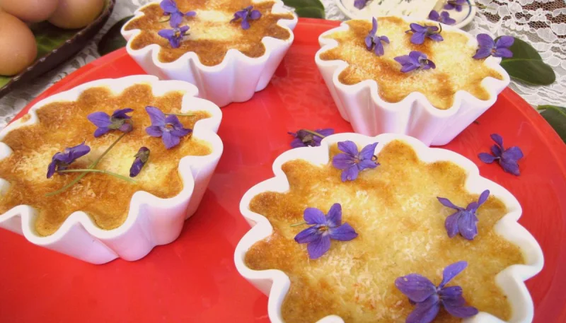 Flans au Saint-Agur et aux noisettes
