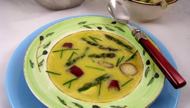 Crème d'ognasses et d'asperges façon landaise