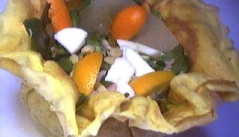 Aumônières de crêpes aux kumquats