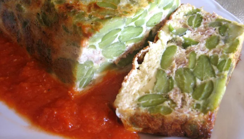 Clafoutis aux fèves et au thon