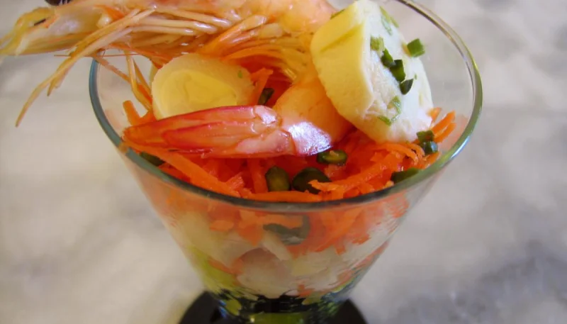 Verrine au coeur de palmier