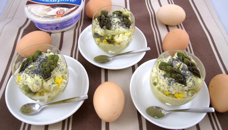 Verrines aux asperges et au mascarpone