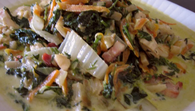 Blancs de poulet aux fanes de carottes