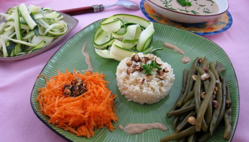 Salade de haricots verts aux noisettes