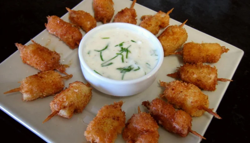 Brochettes de Saint-Jacques à la noix de coco