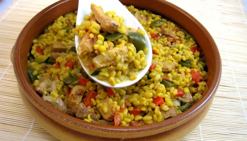 Sauté de dinde au blé et aux poivrons