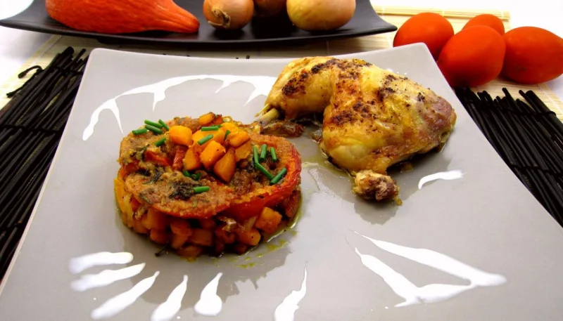 Cuisses de poulet et potiron pour Halloween