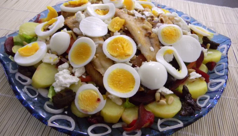 Salade de pommes de terre et merlan
