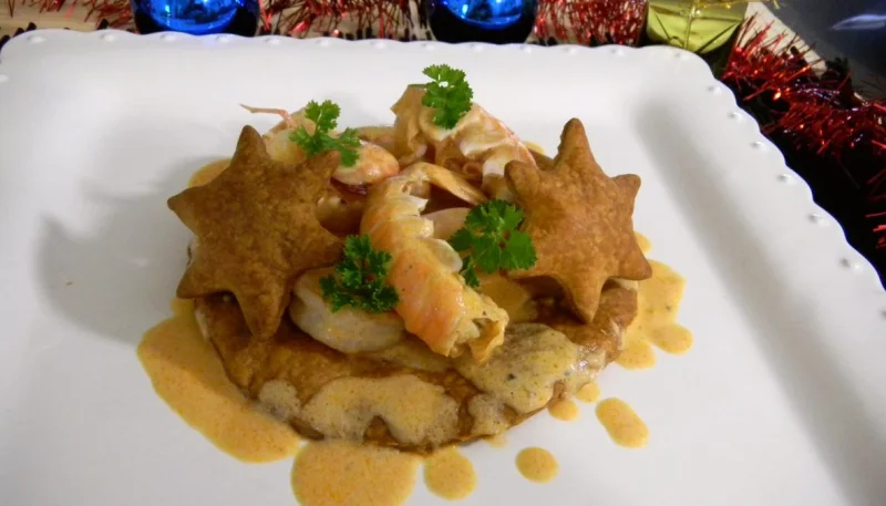 Feuilletés de langoustines et de crevettes