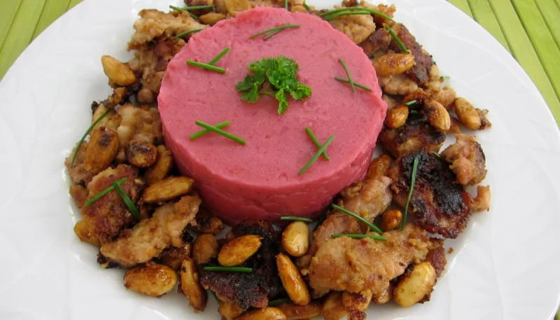 Betterave et pommes de terre en purée