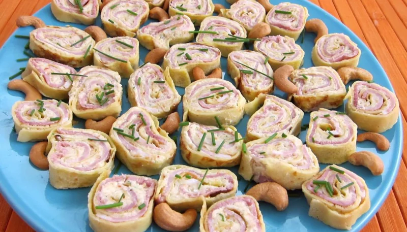 Roulés au jambon, brousse et mascarpone
