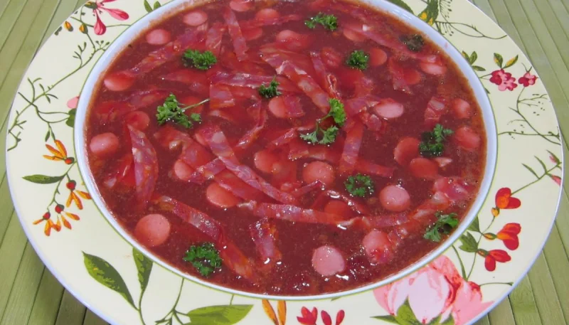 Velouté de betterave facile au chorizo