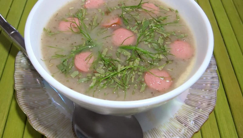 Fenouil en velouté et aux knackis (saucisses de Strasbourg)