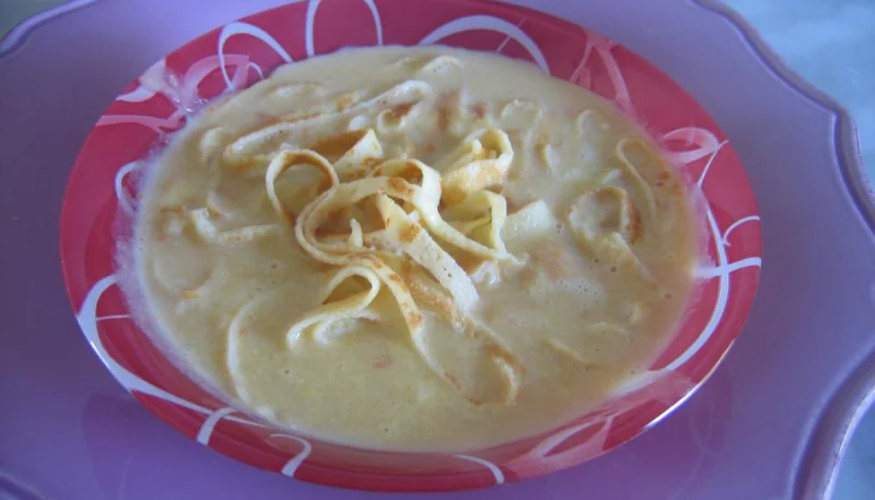 Crème de poireau aux crêpes