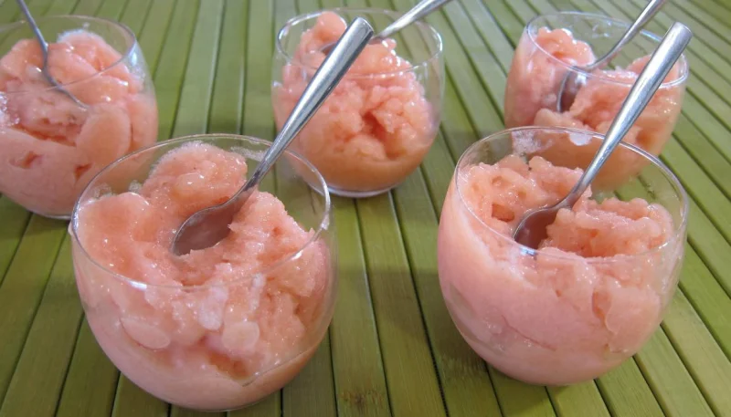 Granités aux nectarines et à la pêche