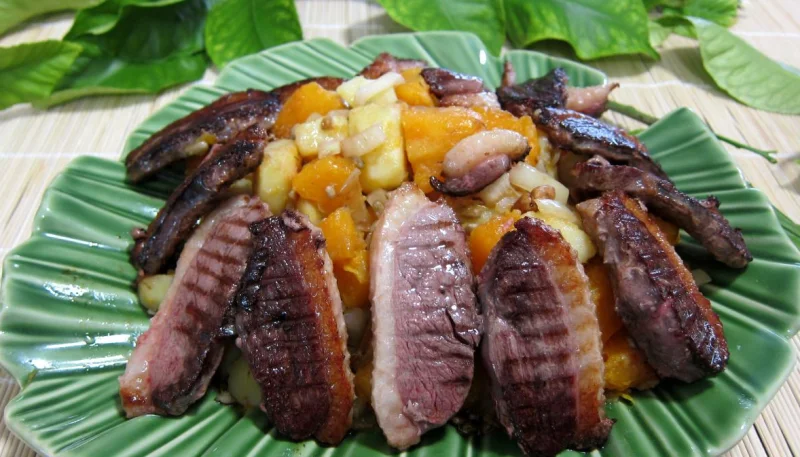 Citrouille et son magret en salade