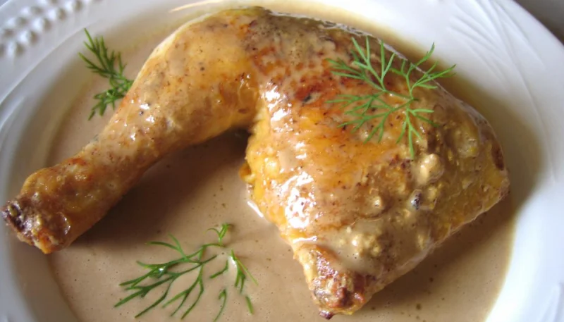 Cuisses de poulet sauce moutarde