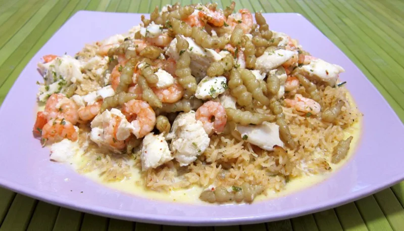 Crosnes et églefin (aiglefin) en risotto