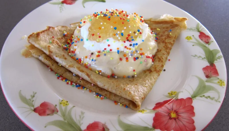 Crêpes et son mascarpone aux mangoustans et tapioca