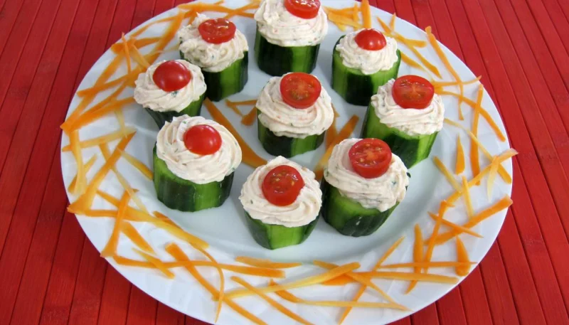 Concombre farci aux crevettes