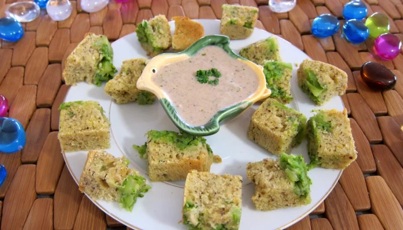 Cubes de cake aux brocolis et ricotta