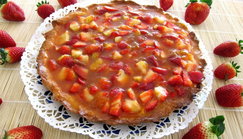 Ricotta aux fraises en tarte