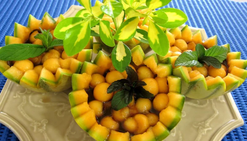 Cocktails perles de melon au porto