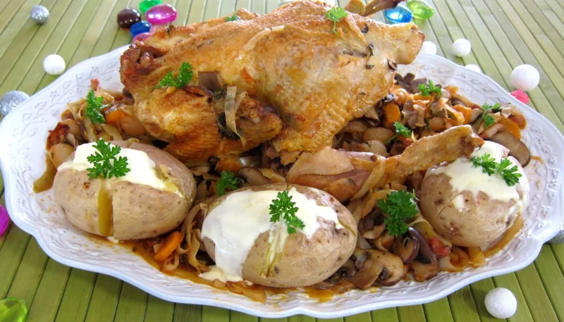 Faisan au chou et aux carottes