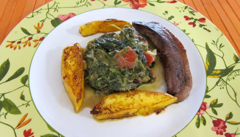 Magrets de canard à la plancha et ses épinards