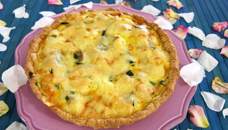 Quiche aux crevettes et à la lotte