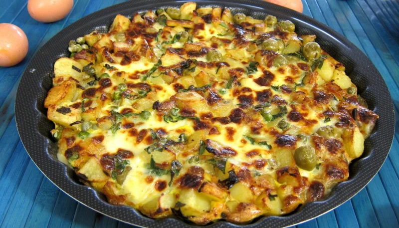 Frittata aux pommes de terre et petits pois