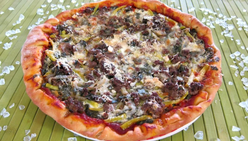 Pizza à l'oseille et aux haricots beurre