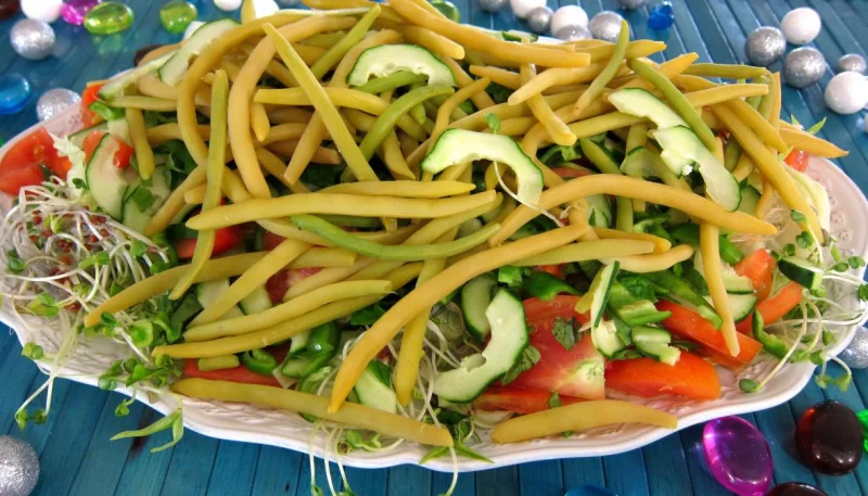 Salade haricots beurre du jardin