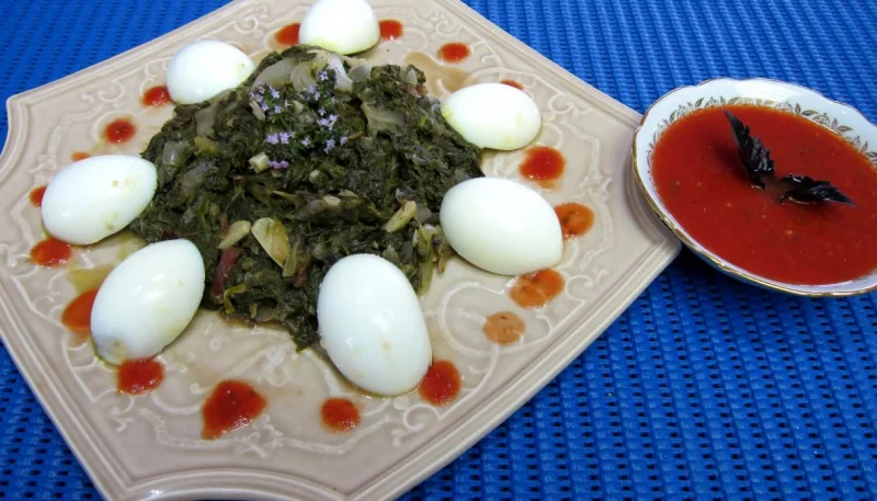 Blettes et oseille aux oeufs durs