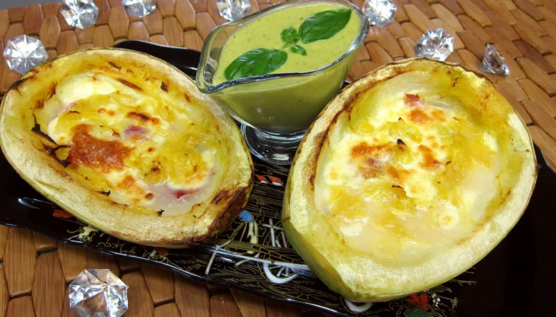 Courgette spaghettis en gratin