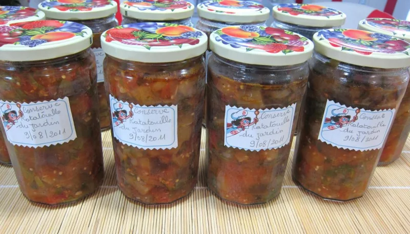 Conserves de ratatouille du jardin