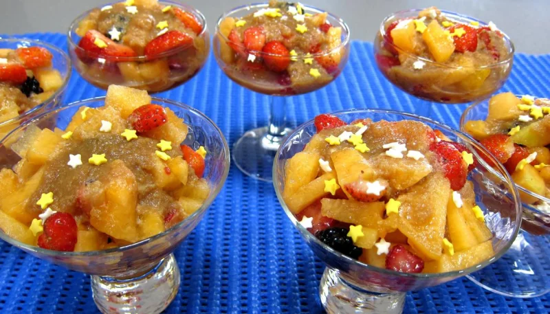 Melon en salade au caramel