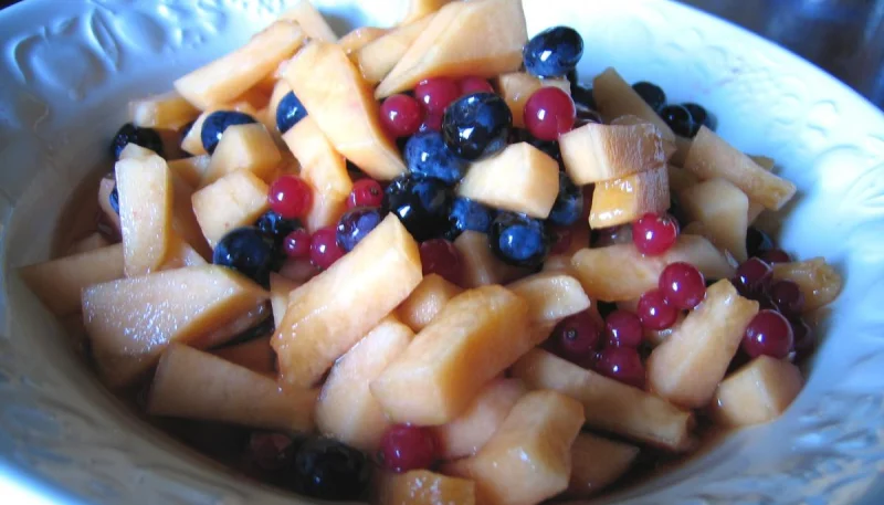 Salade de melon aux myrtilles