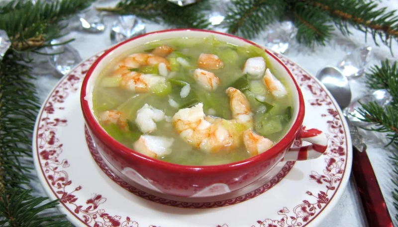 Soupe de riz aux gambas et ognasses