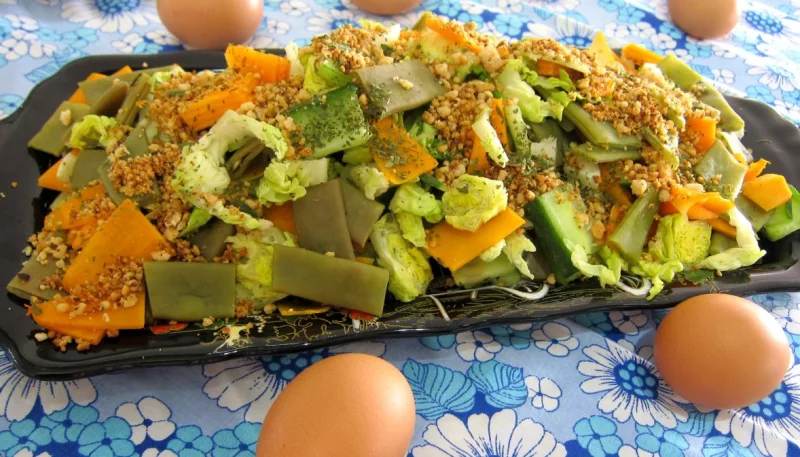 Haricots plats en salade