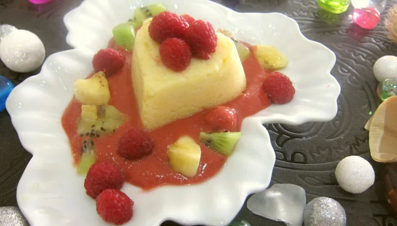 Coeurs de semoule aux framboises