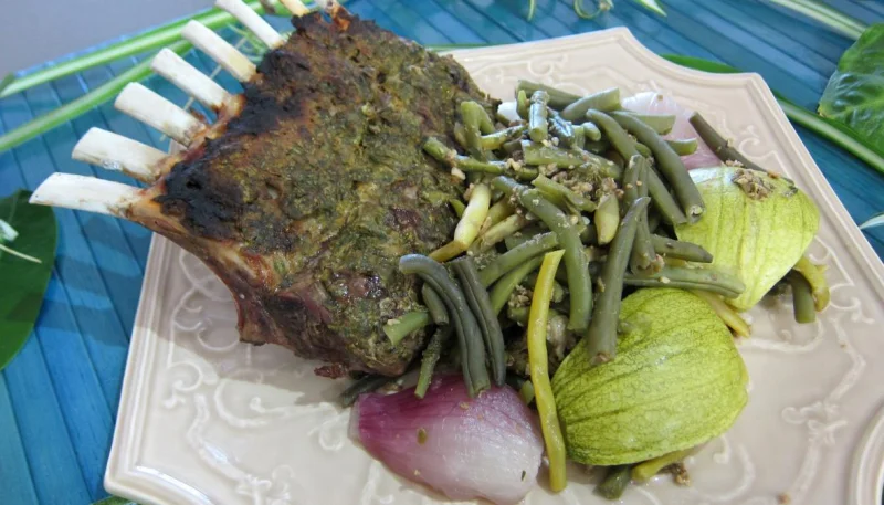 Carré d'agneau à la moutarde